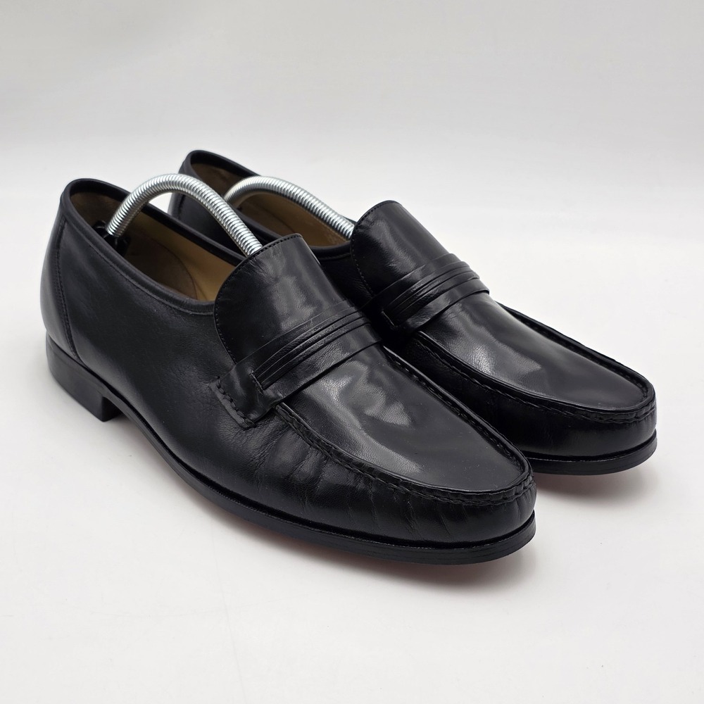 Bostonian Stockbridge Men's Size 11.5 M Loafer Shoes Black Leather Slip On